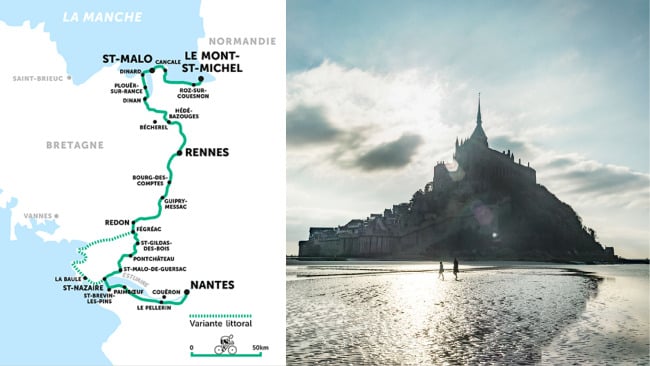 Carte du parcours Traversée moderne d’un vieux pays : de Nantes au Mont-Saint-Michel
