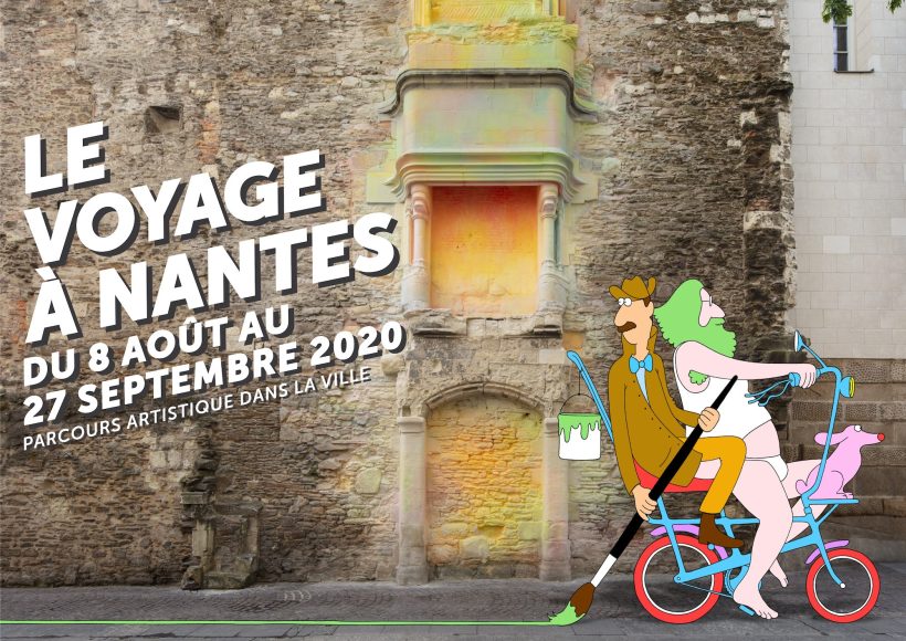 Visuel de l'événement 2020, Dessin de Mzryk & Moriceau, œuvre de Flora Moscovici, Le temps entre les pierres, Le Voyage à Nantes