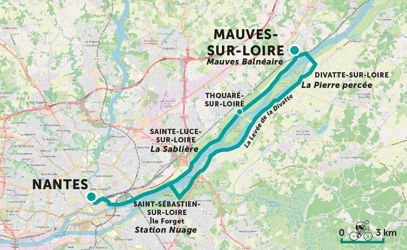 Carte parcours velo – Nantes – Mauves-sur-Loire Carte parcours velo - Nantes - Mauves-sur-Loire