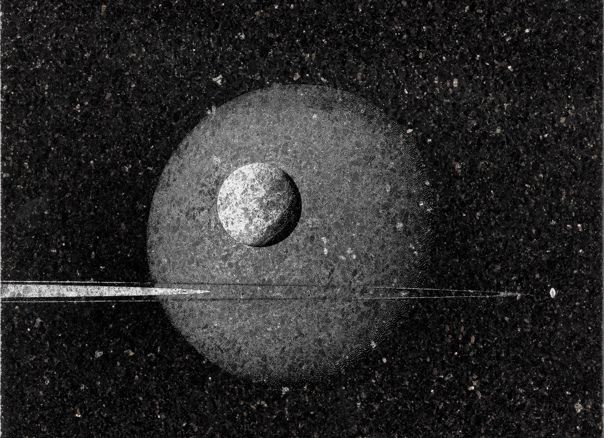 Hugo Deverchere, MarbleRecording (Titan, Dione & Pan), 2025, Galerie Sator - INTERSTELLAR, HAB Galerie 2026