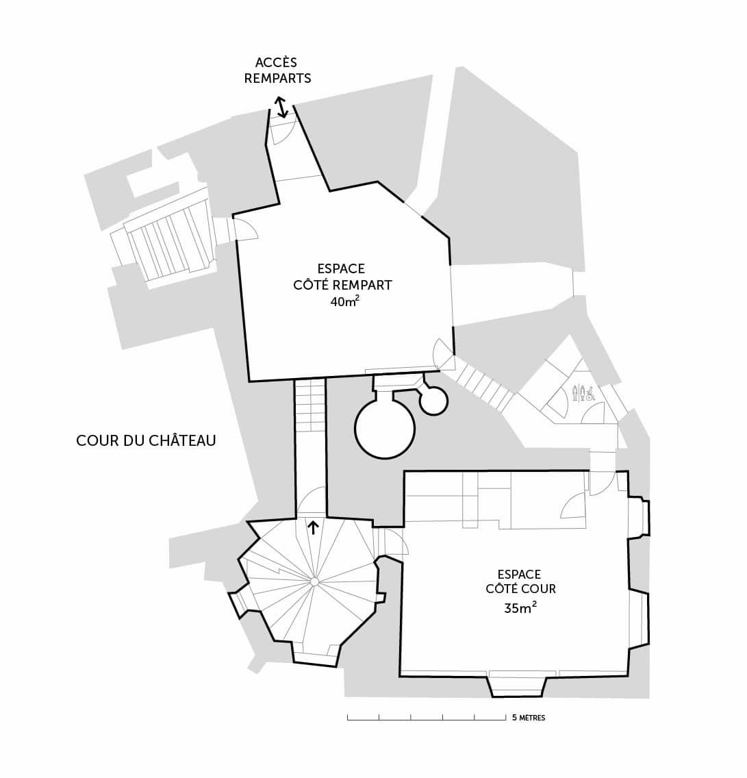 Plan de la tour du Vieux Donjon du Château des ducs de Bretagne Plan de la tour du Vieux Donjon du Château des ducs de Bretagne