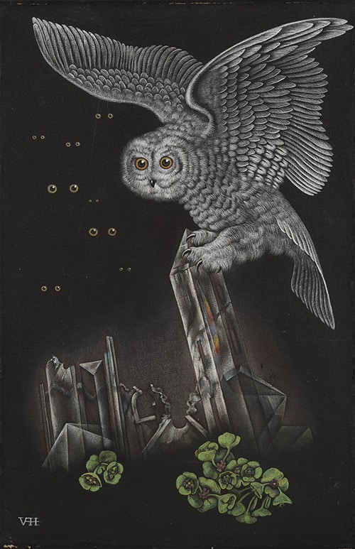 Valentine Hugo, La vérité tomberait du ciel sous le forme d'un harfang, 1932, Saint-Denis, Musée Paul Eluard